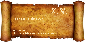 Kubis Márton névjegykártya