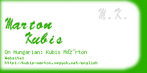 marton kubis business card